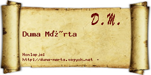 Duma Márta névjegykártya